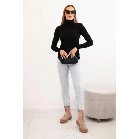Dámský svetr z viskózy s rolákem a dlouhým rukávem černý Dámský svetr z viskózy s rolákem a dlouhým rukávem černý