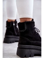 Semišové teplé šněrovací boty Černe model 21598766 - Boto