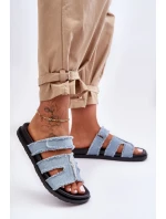 Dámské látkové sandály na zip Modrý Lamirose Dámské látkové sandály na zip Modrý Lamirose