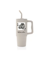 Personalizovaná termoska s barevným víčkem - fotografie s mazlíčkem Personalizovaná termoska s barevným víčkem - fotografie s mazlíčkem