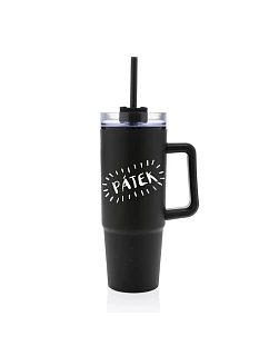 PÁTEK - černý cestovní hrnek s průhledným víčkem 900 ml