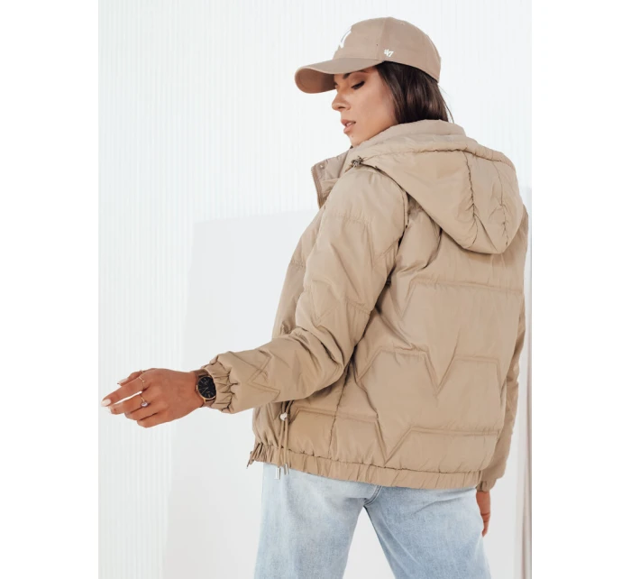 Dámská přechodná prošívaná bunda ZERNI beige FashionStreet TY4177