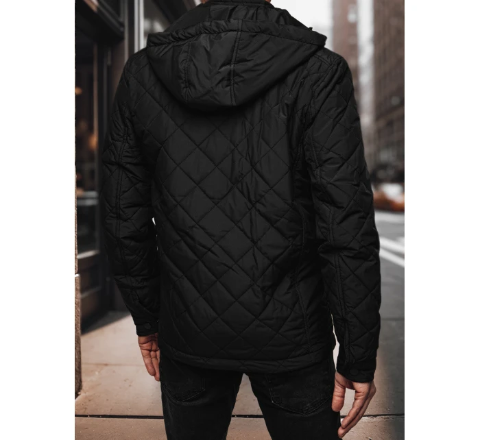 Pánská přechodná bunda s kapucí černá FashionStreet TX4991