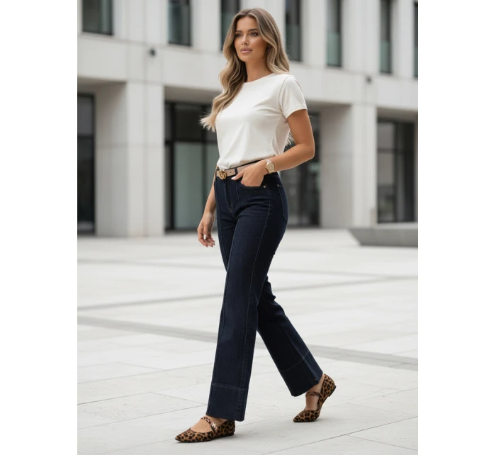 Dámské džínové kalhoty s širokými nohavicemi navy blue Dstreet model 21987949 - FashionStreet Dámské džínové kalhoty s širokými nohavicemi navy blue Dstreet model 21987949 - FashionStreet