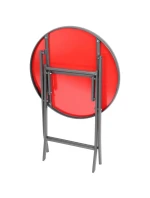 SADA BALKONOVÉHO NÁBYTKU KULATÝ STŮL A 2 SKLÁDACÍ ŽIDLE ČERVENÁ