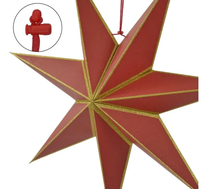 FSC závěsný papír DECORATIVE STAR 18x60CM RED 7 odstínů MICA
