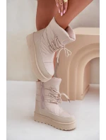 Sněhule Na Platformě Na Zip Big Star OO274885 Béžové