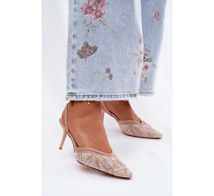 Ozdobené sandály s na Béžové model 22111300 - Boto