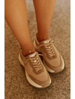 Dámské semišové tenisky na platformě Big Star HI-POLY SYSTEM – tmavě béžové