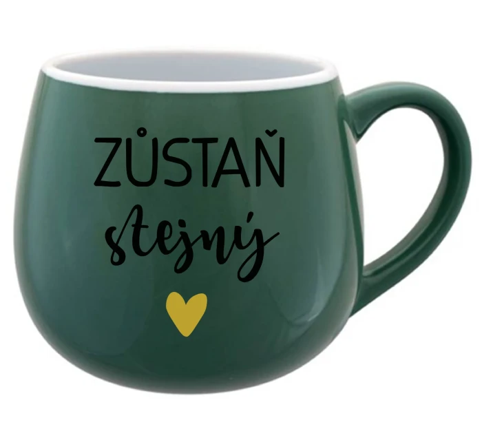 ZŮSTAŇ STEJNÝ - zelený keramický hrníček 300 ml ZŮSTAŇ STEJNÝ - zelený keramický hrníček 300 ml