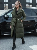 Dámský zimní dlouhý prošívaný kabát FAVI zelený FashionStreet TY4576