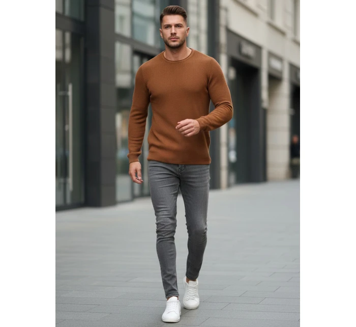 Pánský velbloudí svetr model 21982671 - FashionStreet