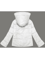 Volná dámská bunda v barvě ecru s kapucí Miss TiTi (2360)