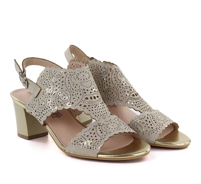 Dámské ažurové béžové sandály M.Daszynski MR1954-2 Dámské ažurové béžové sandály M.Daszynski MR1954-2