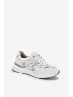 Kožené Sportovní Boty Dámské Sneakers S.Barski LR51-551 Bílé