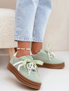 Dámské Tenisky Na Platformě S Ozdobami Zelené model 21688382 - Boto