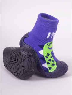 Yoclub Dětské chlapecké protiskluzové ponožky s gumovou podrážkou P3 modré