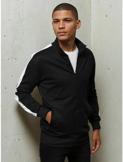 Pánská mikina na zip černá FashionStreet BX5562 Pánská mikina na zip černá FashionStreet BX5562