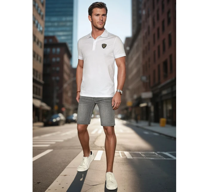 Pánská polokošile s nášivkou bílá Dstreet model 21988766 - FashionStreet