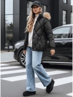 Dámská zimní prošívaná bunda s kapucí černá FashionStreet TY5232