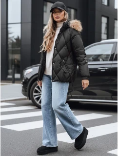 Dámská zimní prošívaná bunda s kapucí černá FashionStreet TY5232