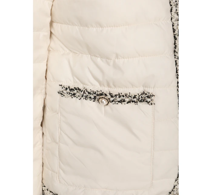 Dámská prošívaná přechodná bunda ecru FashionStreet TY5531