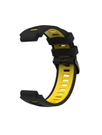 Silikonový řemínek pro Garmin G02 - černožlutý Silikonový řemínek pro Garmin G02 - černožlutý