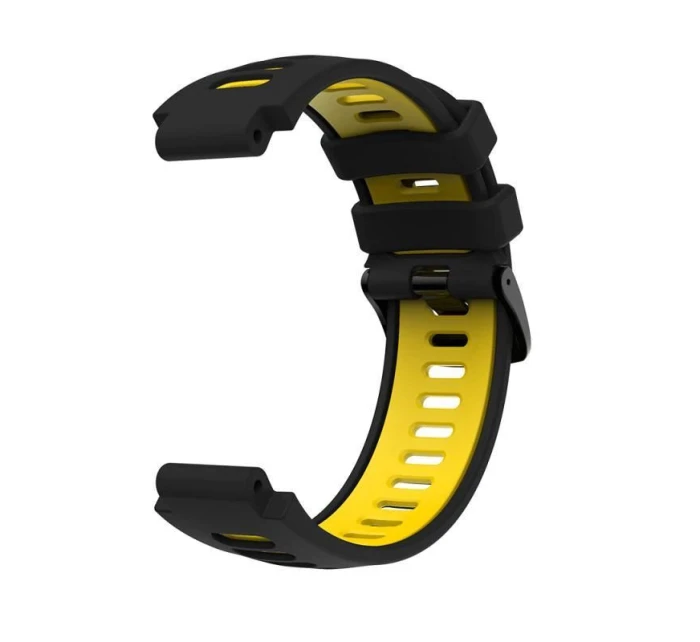 Silikonový řemínek pro Garmin G02 - černožlutý Silikonový řemínek pro Garmin G02 - černožlutý
