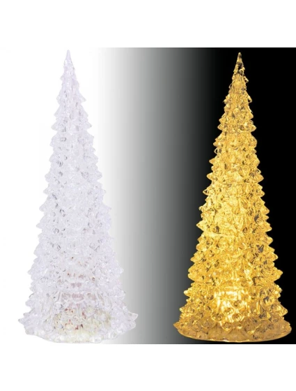 DEKORATIVNÍ VÁNOČNÍ STROMEK TRANSPARENTNÍ LED TEPLÁ BÍLÁ 27CM