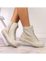 Rieker W RKR279C béžové zateplené boty na platformě