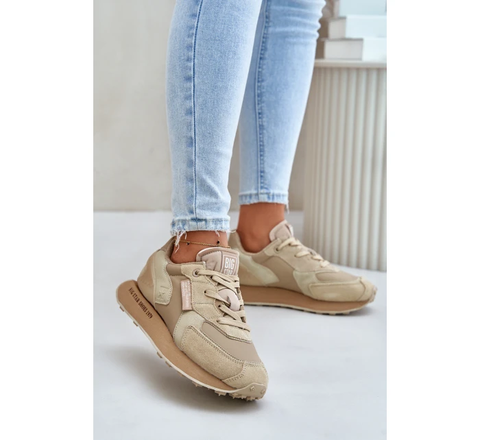 Dámské Kožené Tenisky Big Star OO274564 Hi-Poly System Béžové Dámské Kožené Tenisky Big Star OO274564 Hi-Poly System Béžové