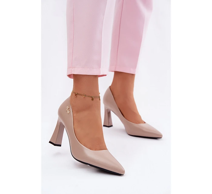 Elegantní lodičky na podpatku Vinceza 62276 Béžové