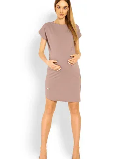 Dámské těhotenské šaty 1629 Karamelová - PeeKaBoo