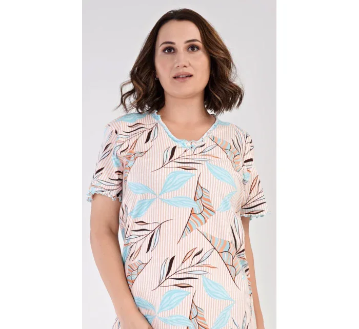 Dámská noční košile s krátkým rukávem model 18316239 - Vienetta Dámská noční košile s krátkým rukávem model 18316239 - Vienetta