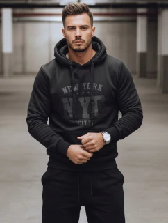 Pánská zateplená mikina s kapucí černá Dstreet model 21993113 - FashionStreet