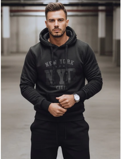 Pánská zateplená mikina s kapucí černá Dstreet model 21993113 - FashionStreet