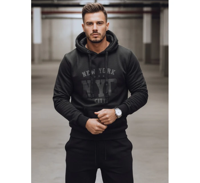 Pánská zateplená mikina s kapucí černá Dstreet model 21993113 - FashionStreet