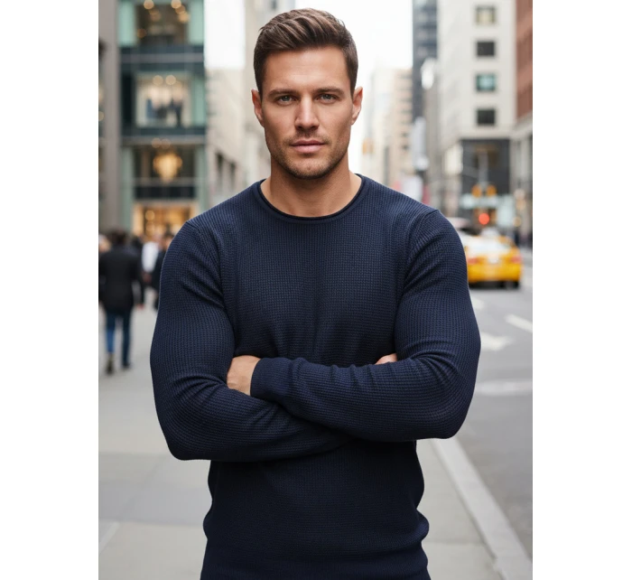 Pánský tmavě modrý svetr model 21995049 - FashionStreet