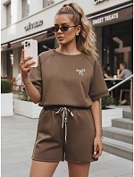Letni komplet damski masełko z miękkiej wiskozy brązowy FashionStreet AY1188 Letni komplet damski masełko z miękkiej wiskozy brązowy FashionStreet AY1188