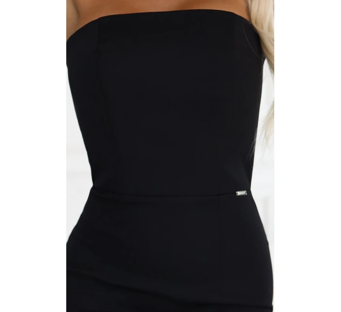 tužkové midi šaty s odhalenými rameny černé model 21738277 - numoco