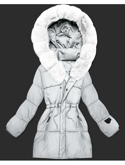 Bílá dámská zimní bunda s kapucí S'West (B8550-26) Bílá dámská zimní bunda s kapucí S'West (B8550-26)