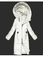 Zimní vypasovaná bunda v barvě ecru s délkou do poloviny stehen S'West (B/R8535-26)