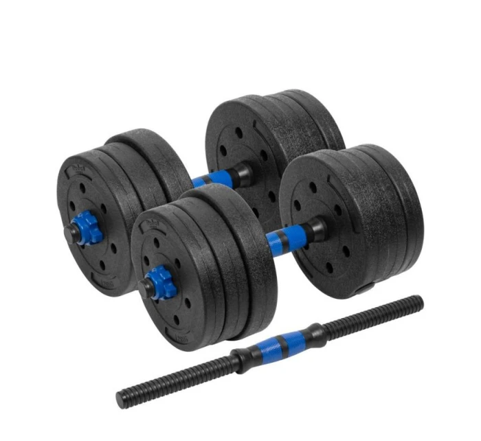 Nastavitelné bitumenové činky s konektorem 2x10 kg REBEL ACTIVE Nastavitelné bitumenové činky s konektorem 2x10 kg REBEL ACTIVE