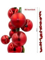 VĚNEC Z VĚTVIČEK 180CM S OZDOBAMI 80 KS.SLÍDA ČERVENÁ VĚNEC Z VĚTVIČEK 180CM S OZDOBAMI 80 KS.SLÍDA ČERVENÁ