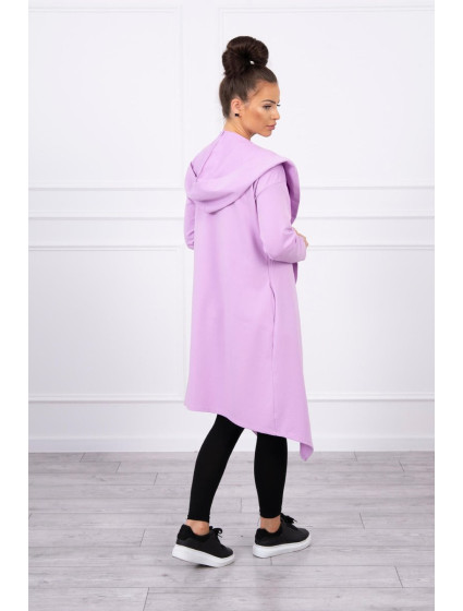 Dlouhý kabát s kapucí fialový