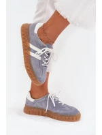 Semišové dámské sneakersy na platformě modré Marisae