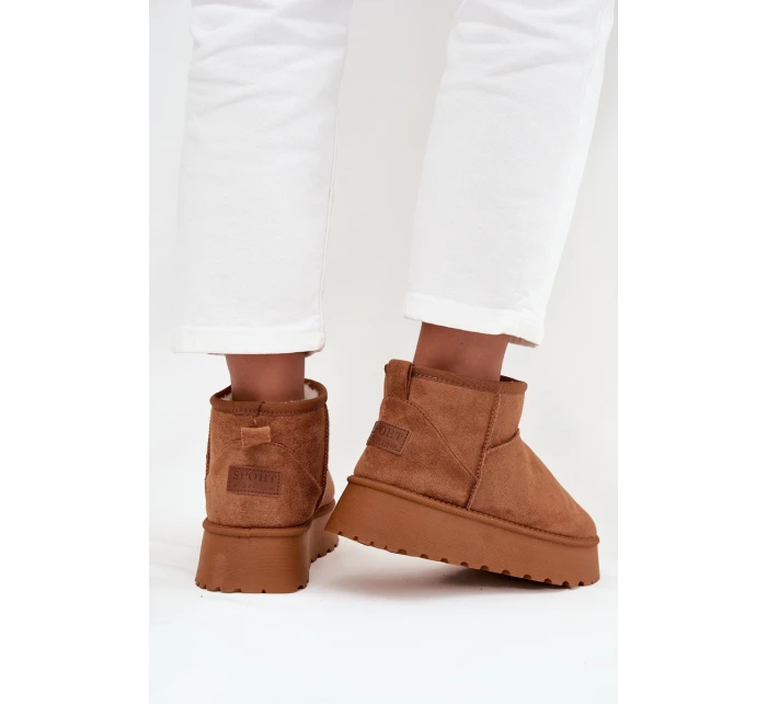 Dámské sněhule na platformě Camel model 21711045 - Boto Dámské sněhule na platformě Camel model 21711045 - Boto