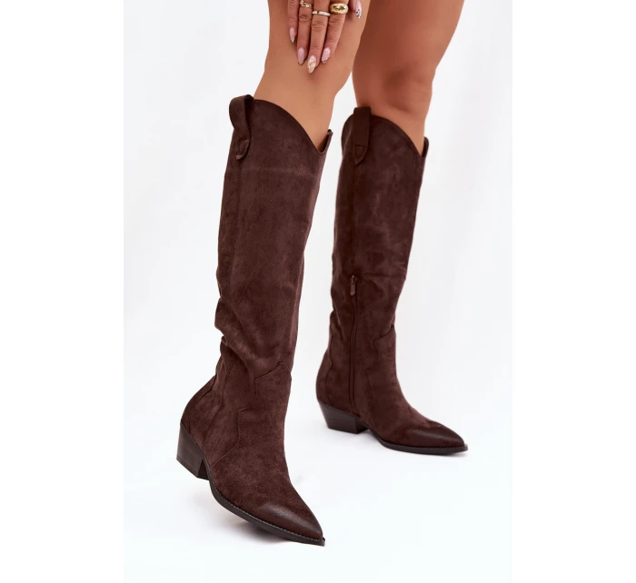 Dámské kovbojky na podpatku – čokoládové model 21837045 - Kesi Dámské kovbojky na podpatku – čokoládové model 21837045 - Kesi