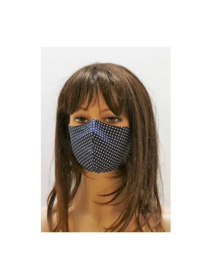 Bavlněná rouška puntík tmavě modrá - Vestis