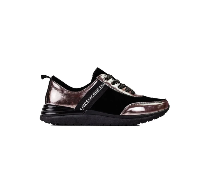 Praktické šedo-stříbrné tenisky dámské bez podpatku Praktické šedo-stříbrné tenisky dámské bez podpatku